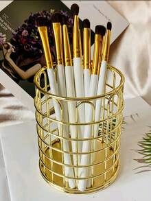 1 suport metalic pentru pix gol, recipient minimalist pentru depozitarea machiajului, suport haotic pentru organizarea instrumentelor de birou