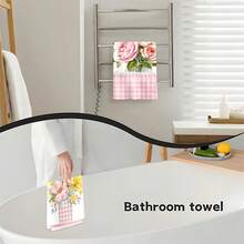 1set/2pcs/100pcs Flower And Pink Checkered Pattern Kitchen Towels And Dishcloths Are Suitable For Interior Decoration In Restaurants, Kitchens And Bathrooms, Party Decoration, Festival Gifts, And Can Also Be Given As Presents - Multicolor - View 9