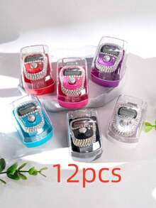 1pc Mini Rhinestone Ring Tally Counter, Colorful Rhinestone Small Finger Electronic Counter, Boxed Rhinestone Counter - Multicolor - View 14