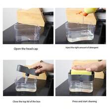 1PC Multifunctional Kitchen Soap Dispenser With Sponge Holder, Creative And Practical Style, Suitable For Kitchen Sink, Dishwashing Area And Small Kitchen Space, Automatically Dispenses Soap To Save Time And Keep Clean Kitchen Accessories, Kitchen Essentials, Kitchen Organization And Storage
