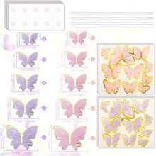 40/80pcs Butterfly Cake Decorations, 3D Butterfly Paper Cupcake Toppers, Birthday Anniversary Party Decorations For Women, Pink & Purple Butterfly Wall Stickers Backdrop, Suitable For Wedding, Party, Birthday, Anniversary, Theme Party, Decor, Home, Cake Decorations, Durable & Multipurpose, Great For Wedding Decor, Centerpiece - Multicolor - View 8