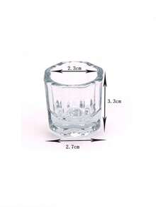 Đĩa thủy tinh pha lê đựng bột nhúng móng acrylic, monome và nước tẩy sơn móng tay (Hình bát giác có nắp bằng thép không gỉ, 1 chiếc) - Nhiều màu - Xem 10