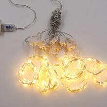 Luces de cortina de cadena LED, 8 modos, con control remoto y puerto USB, adecuado para bodas, Navidad, decoración del hogar y vacaciones - Amarillo - Ver 5