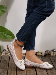 Zapatos planos tipo Mary Jane para mujer 2025, mocasines de estilo hada con una correa de malla, punta redonda, versátiles y transpirables