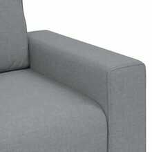 Modern 2-Seater Sofa Upholstered Loveseat With Wide Armrests Light Grey Fabric Couch For Living Room Office - Xám - Xem 4