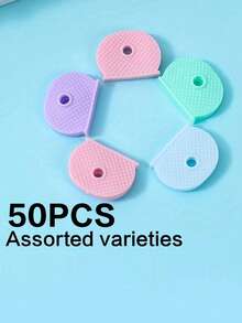 5/10/15pcs Pack Colorful Silicone Elastic Key Covers, Waterproof PVC Key Caps Identifiers, Random Colors Gift Souvenir School Car Accessories Cute Goth Y2k Bag Lanyards With Id Holder Car Accessories Bag Charms - Multicolor - View 14