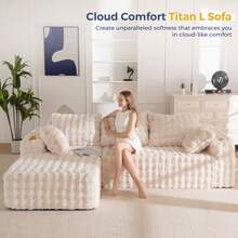 MAXYOYO 104" Modular Sectional Sofa With L-Shaped Chaise,Modern Boneless Cloud Feel Plush Couch For Living Room,Apartment And Home Theater,No Assembly Required - Màu be - Xem 1