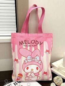 1个库洛米大容量涤纶手提袋 | 可爱卡通午餐盒手提包，可水洗，适合女孩和学生，不含充电线 - 彩色 - 查看 5