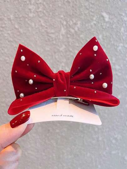 1 st söt hårspänne med strassdekoration för flickor (levereras utan kort)