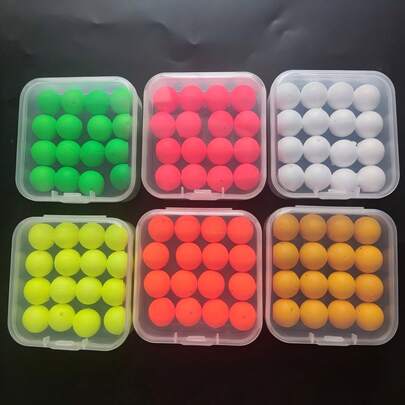 16pcs/Box 12mm Fishing Floating Ball, Buoyant Fishing Ball With High Visibility, Eye-Catching Fishing Accessories