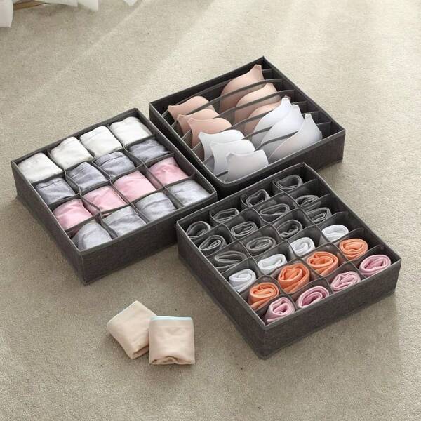 1pc High-Quality Underwear And Sock Storage Box, Multifunctional Foldable Compartment Underwear Box, Suitable For Storing Underwear, Underwear, Socks, And Close Fitting Clothing, Used For Wardrobe Organization And Storage, Home Decoration, And Essential For Families And Dormitories