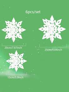 6 件 3D 悬挂雪花饰品带绳 - 优雅的冬季派对装饰 - 适用于圣诞节、新年、家居、树、花环 - 耐用纸质雪花装饰（6/8/10 英寸） - 非常适合室内/室外节日装饰、节日家居装饰 - 彩色 - 查看 12
