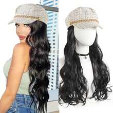Hat Wig Women's Long Curly Hair White Small Fragrance Style Big Wave Baseball Cap All-In-One Fashionable Simulation Hair Wig Hat - Multicolor - View 11