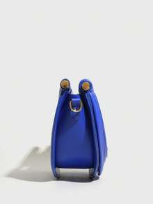 面条元素手提包，饺子形女士斜挎包，马鞍包 - 藍色 - 查看 11