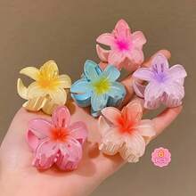3Pcs Mini(4 Cm*4 Cm) Gradient Flower Hair Clips, Mixed Colors, Pop Culture Theme, Fashionable And Casual Style, Perfect For Going Out And Commuting, Ideal Women's Gift, Elegant And Classy Women's Hair Accessories With Side-Grabbing Shark Clip - 多色3個 - 查看 10