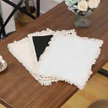 1pc/6pcs/30pcs Vintage American Style Tassel Placemats, Designed For Cafe, Hotel, Coffee Table, Tea Table - Multicolor - View 8