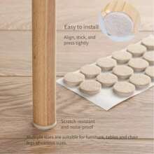 24 قطعة من وسادات الأثاث المصنوعة من الشعر الاصطناعي - واقيات غير انزلاقية لأرجل الكراسي لحماية أرضيات الخشب الصلب والأسطح المعدنية للأثاث والأرضيات - باللون البيج المحايد، متعددة الأحجام