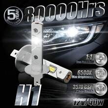 CHUSYYRAY 2pcs LED Car Headlight Bulbs H1 H3 , 28,000 Lumens Super Bright 6000K White, High Beam And Low Beam And Fog Light Replacement, 3570 CSP Chips, 1:1 Size, No Adapter Needed, Plug And Play, CanBus Ready, 50000Hrs Lifespan, Easy Installation, Fog Lamp Bulb - H1 - View 3