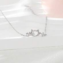 1pc Hollow Cat Inlaid Bracelet, Versatile Luxurious Elegant Design Jewelry, Gift Accessory For Women