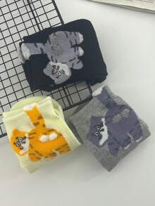 6双/10双装 熊图案过膝袜 男女通用，秋冬季 - 彩色 - 查看 9
