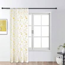 Perdele transparente cu broderie botanică / Perdea transparentă albă simplă cu buzunar / Perdele din voal semi-transparente cu aspect de in, model floral de viță de vie brodate / Pentru dormitor, sufragerie, decor de toamnă, decor de toamnă, decor cameră - Galben - Vizualizare 20