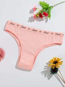 7 Stücke Damen Uni & Bedruckte Minimalistische Lässig Doppelschicht Schritt Höschen, Damen Unterwäsche