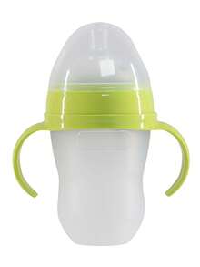 KUNT Biberón de silicona para bebé de 150ml/240ml con bola de gravedad y asa, anticólico, antideslizante, biberón para recién nacidos con asa para un agarre fácil - Multicolor - Ver 14