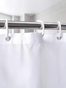 Tenda da doccia grande (1 pezzo), con ganci, impermeabile e rinforzata, accessorio doccia per la casa, tenda da doccia bianca, tenda da doccia impermeabile e rinforzata di colore unito, adatta per vasca da bagno, tenda da doccia larga e grande, tenda da doccia impermeabile, tenda da doccia per bagno a prova di muffa di colore unito, tenda ondulata trasparente, di lusso per la casa, con ganci, rinforzata e pieghevole a forma di S - Bianco - Visualizzare 5