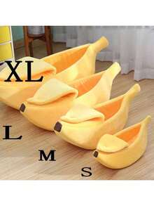 PETSIN 1 Chiếc Giường Thú Cưng Hình Quả Chuối Nhiều Màu Kích Thước Lớn/Nhỏ Tùy Chọn Mới Ấm Áp Và Dày Mùa Đông Có Nắp Đậy Giường Cho Mèo Và Chó Thích Hợp Cho Mèo Và Chó Vừa Và Nhỏ Ngủ Trong Nhà, Bền Và Có Thể Giặt Bằng Tay. Kích Thước S Thích Hợp Cho Mèo Con, Chó Con Và Các Thú Cưng Và Động Vật Nhỏ Khác, Chó, Mèo, Trò Chuyện, Nuôi Chó Con, Giường Cho Chó, Nourris Top Chiot, Phụ Kiện Cho Chó, Casa Dei Cuccioli, Giường Cho Mèo, - Màu vàng - Xem 4