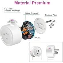 Enchufe Inteligente Wifi Set de 2PCS, Enchufe Inteligente, Toma de Corriente Inalámbrica Control Remoto de Dispositivos Eléctricos a Través de APP - blanco - Ver 4