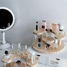 1pc Wooden Vertical Storage Rack, Multi-Tier Display Stand For Cakes, Snacks, Figurines, Perfumes, Home Use