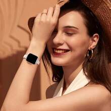 表带，女式超薄皮革表带，兼容 1/2/3/4/5/6/7/8/9/10/SE/Ultra 系列，经典时尚设计，可调节腕带，适合 38 毫米 40 毫米 41 毫米 42 毫米 44 毫米 45 毫米 49 毫米，商务休闲装，配饰 - 白色 - 查看 2