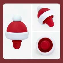 Tampão de vedação de silicone criativo com tema natalino para garrafas de champanhe, vinho e vinho tinto, tampa de silicone para garrafas de vinho, decoração fofa de Natal para garrafas de vinho, competição