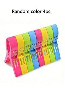 8/4Pcs Beach Towel Clips, Beach Chair Towel Clips On Cruise, Clothes Pegs,Beach Towel Holder To Keep Your Towel From Blowing Away,Heavy Duty And In Bright Colors,Seaside, Beach, Camping, Barbecue Supplies, Christmas And Halloween Gifts - Multicolor - View 12