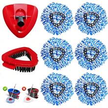 O Cedar 8 Pack Spin Mop RinseClean 2 System, Microfiber Reusable Mop Refills, 6 Mop Heads+ 1 Mop Base And 1 Scrub Brush Combo Set - 藍色 - 查看 2