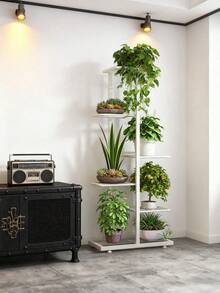 6/5/4 Tier Plant Stand - Home Garden Decor & Plant Storage Rack - Creative Pot Organizer Stunning Design, Perfect For Indoor/Outdoor Decor Space-Saving Indoor/Outdoor Plant Stand - Sáu lớp màu trắng - Xem 1