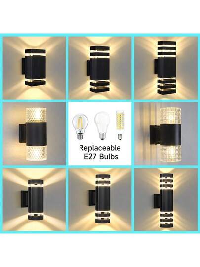 CANMEIJIA 1PC Acrylic Outdoor Waterproof Wand Lamp IP65, Door Lamp, Including E27 Bulb, Bulb Replaceable, Square/Round Lighting, Garden ation, In Gardens/Corridors/Stairs/Streets/Balconies