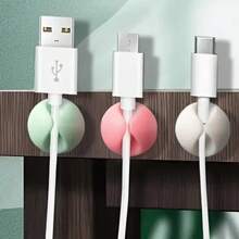 3pcs Cable Clips Organizer With Adhesive Hooks, Cable Management System, Random Color, Men's Tool
