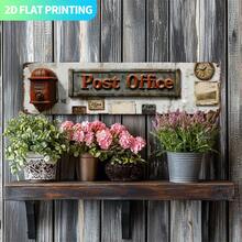 2D Flat, 1 Retro 'Post Office' Metal Sign - 15, 7x3, 9inch Aluminum Wall Decoration, Pre-Cast Hole, Farmhouse, Porch - Easy To Hang, No Electricity Required, Unique Friends And Family, Farmhouse Wall Art| Vintage Wall Sign| Durable Wall Art, Metal Wall Art Decoration, 2D Flat