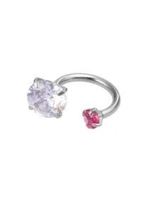 Cute Bow Love Titanium Steel Allergy-Proof Horseshoe Ring Ring Piercing Piercing Bone Nails Delicate Artificial Zirconia Earrings Y2K Punkgoth Jewelry Fashion Girl Piece