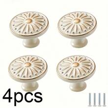 2/4/10个复古象牙白金属橱柜拉手 - 油擦表面处理，35毫米单孔衣柜抽屉拉手，拉手，橱柜拉手，旋钮和把手，把手，旋钮和把手 - 白色 - 查看 8