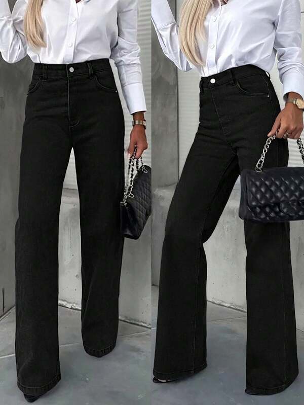 Women's Casual Pocket Straight Leg Jeans