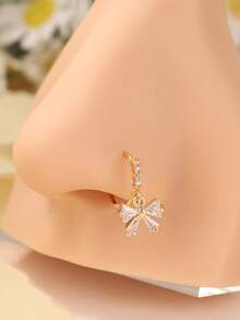 1 Ngôi Sao Vàng Ký Bèo Mũi Vòng Nhẫn Sáng Bóng CZ Bạc Mũi Trang Sức Khuyên Dành Cho Nữ - Vòng mũi lủng lẳng - Xem 8