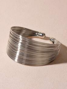 Brazalete de puño ancho - Plateado - Ver 9