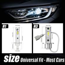 CHUSYYRAY 2pcs LED Car Headlight Bulbs H1 H3 , 28,000 Lumens Super Bright 6000K White, High Beam And Low Beam And Fog Light Replacement, 3570 CSP Chips, 1:1 Size, No Adapter Needed, Plug And Play, CanBus Ready, 50000Hrs Lifespan, Easy Installation, Fog Lamp Bulb - H1 - View 4