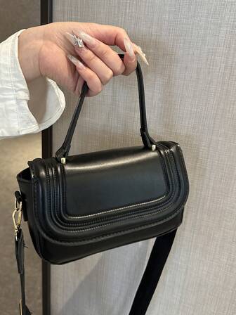 2025秋冬新款女士迷你手提包高端通勤马鞍包复古棕色斜挎手机包