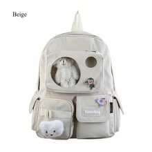 Nylon Backpack For Teenage Girls/Women School Laptop Book Rucksack Bags - Multicolor - View 5