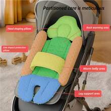 1 Stück universelle grüne Babywagen Baumwollauflage, universelle Plüschkissen Kinderwagensitzauflage, dicke warme Rückenlehnen-Kissen, atmungsaktive rutschfeste Matte für Babys