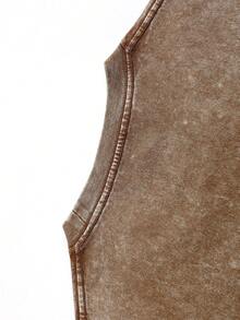 Retro Washed T-Shirt Double Sided Printed (230 Pure Cotton T-Shirt) 'GOD TURNS BROKEN PIECES'  Letter Print, Christian Gift, Men's T-Shirt, Men's Casual, Comfortable, Fashionable T-Shirt, Street Style Cotton - 咖啡棕 - 查看 3