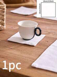 1/4/6pcs Plain Linen Rectangular Double-Layer Placemats, Vintage Style Kitchen Dining Table Decor, Non-Slip Thick & Durable Washable Mats Suitable For Daily Use, Holidays, Family Gatherings, Weddings, Parties, All Seasons - White - View 18